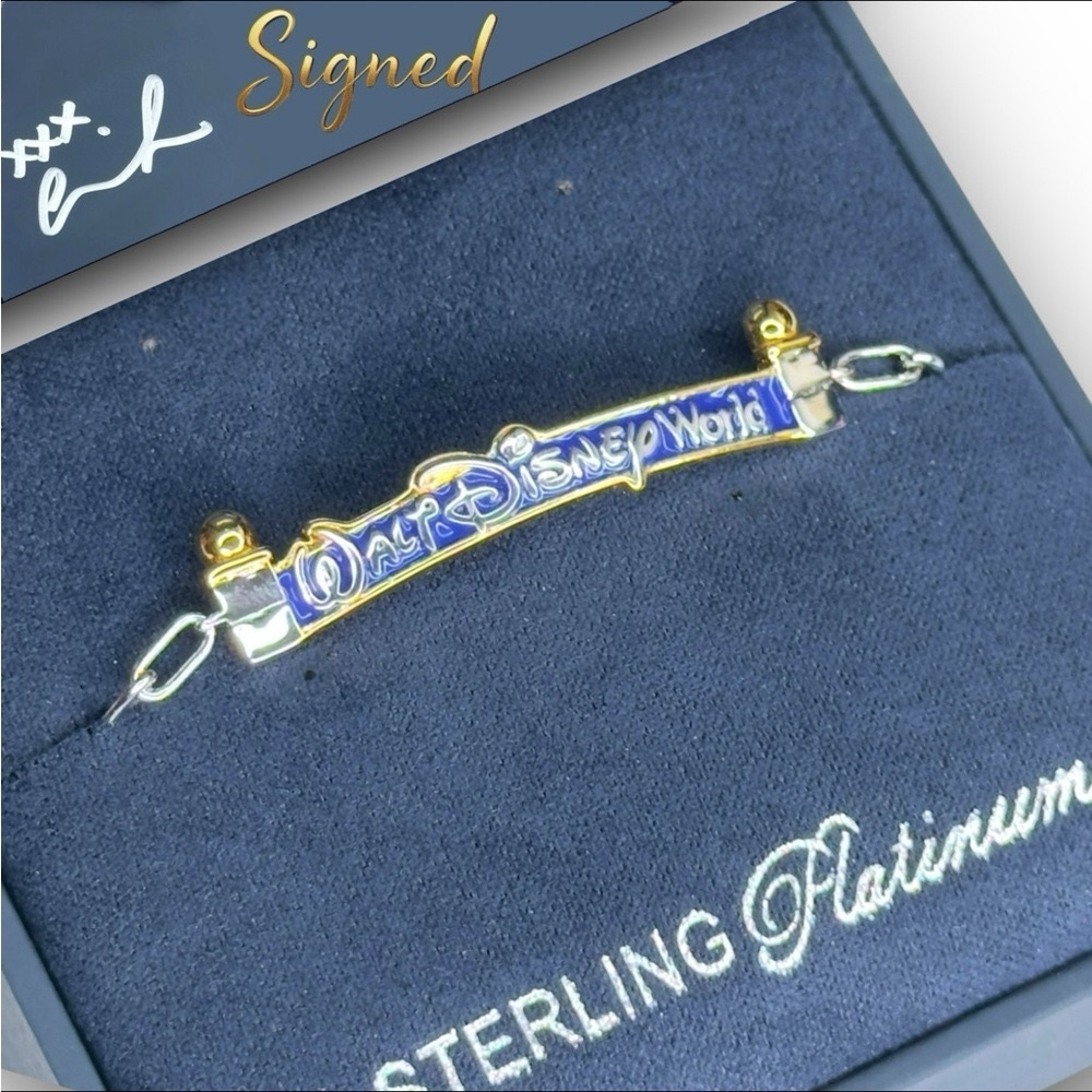 Walt Disney World 2025 Crislu Entrance Marquee Bracelet Sterling Platinum Signed